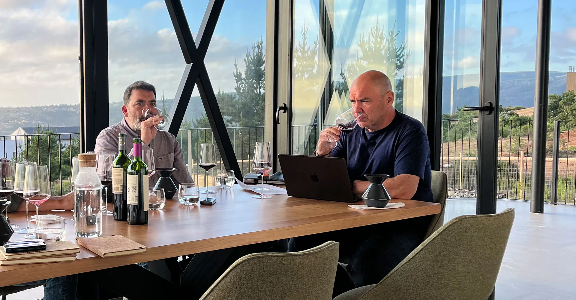 Concha y Toro presenta sus nuevas cosechas al periodista Patricio Tapia